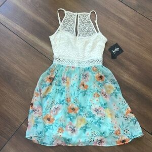 By & by dress, juniors size 3 lace and floral